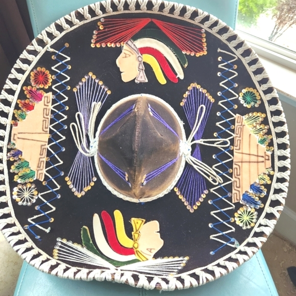Pigalle Other - PIGALLE Salazar Ornate Embroidery Festive Black Colors Mexico Sombrero Hat L Uni
